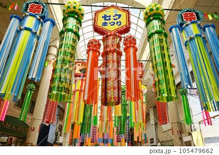 一宮七夕祭りの飾りつけ 105479662