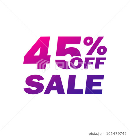 45 percent price off icon, label or tag for sale. Discount badge or sticker design 45 percent price off icon, label or tag for sale. Discount badge or sticker design 105479743