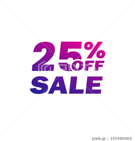 25 percent price off icon, label or tag for sale. Discount badge or sticker design 105480069
