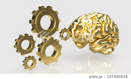 The Brain and gears on white background 3d rendering 105480638
