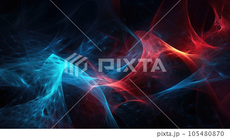 Plexus effect. The luminous dots are connected by lines 105480870