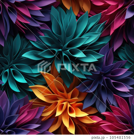 Texture consisting of flowers, 3D effectのイラスト素材 [105481556] - PIXTA