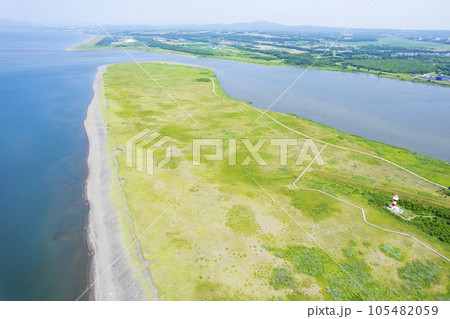 空から見た北海道 石狩のはまなすの丘公園 空から見た北海道 石狩のはまなすの丘公園 105482059