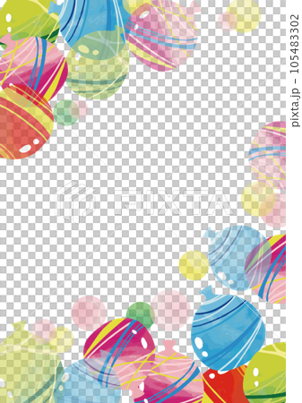 水彩觸摸涼氣球框架垂直 水彩觸摸涼氣球框架垂直 105483302