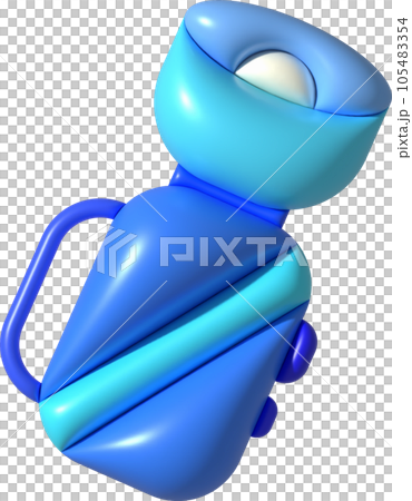 3d illustration flashlight with a bright beam. Electric lamp battery powered. Pocket flashlight 3d illustration flashlight with a bright beam. Electric lamp battery powered. Pocket flashlight 105483354
