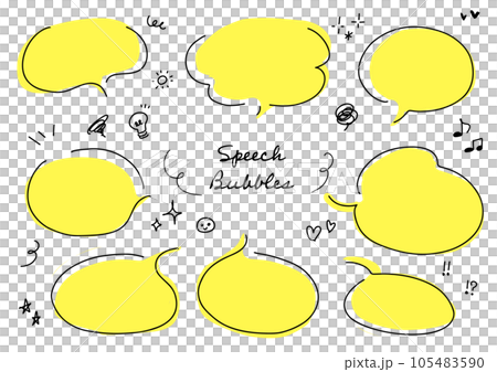 Handwritten speech bubble and treat set Handwritten speech bubble and treat set 105483590