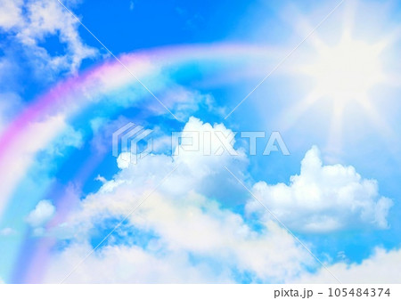 青空に架かる虹のイラスト素材 [105484374] - PIXTA