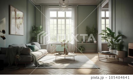 おしゃれな部屋のインテリア写真・内装（Generative AI） 105484641