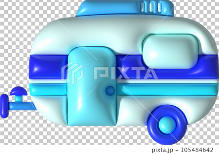 3d illustration camping caravan cars and trailers vehicles of travel caravans for camper. 105484642