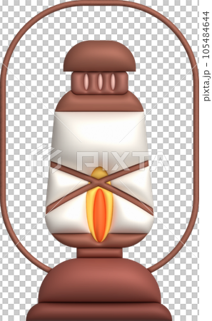 3d illustration camping lantern with handle. Vintage kerosene lamp with a wick. Travelers lighting equipment 3d illustration camping lantern with handle. Vintage kerosene lamp with a wick. Travelers lighting equipment 105484644