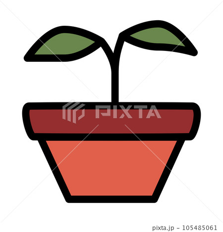 green tree in pot flat 105485061