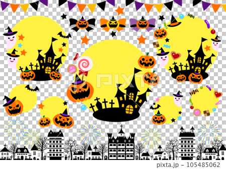 Full moon type material collection for Halloween 105485062