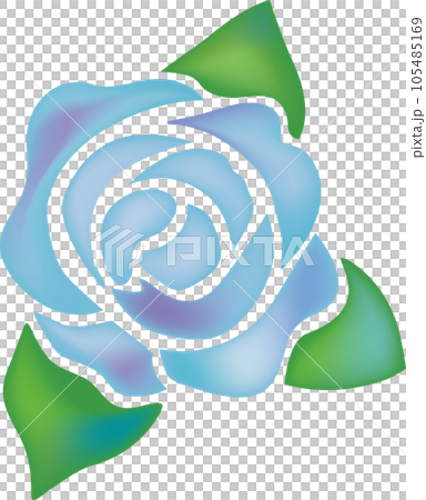 watercolor style blue rose watercolor style blue rose 105485169
