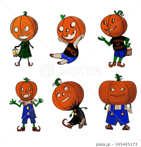 The jack o lantern character design for halloween concept The jack o lantern character design for halloween concept 105485173
