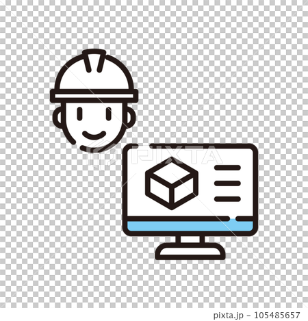 物流　箱　ダンボール　作業員　アイコン 105485657