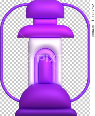 3d illustration camping lantern with handle. Vintage kerosene lamp with a wick. Travelers lighting equipment 3d illustration camping lantern with handle. Vintage kerosene lamp with a wick. Travelers lighting equipment 105485752