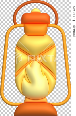 3d illustration camping lantern with handle. Vintage kerosene lamp with a wick. Travelers lighting equipment 3d illustration camping lantern with handle. Vintage kerosene lamp with a wick. Travelers lighting equipment 105485891
