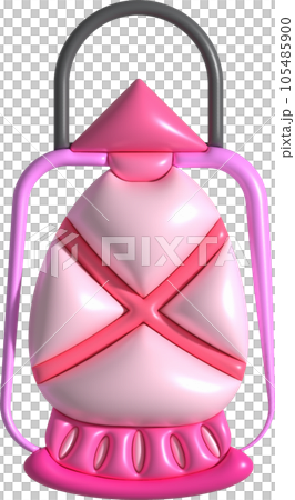 3d illustration camping lantern with handle. Vintage kerosene lamp with a wick. Travelers lighting equipment 105485900
