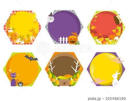 秋の見出しセット お月見 紅葉 ハロウィン 秋の見出しセット お月見 紅葉 ハロウィン 105486190