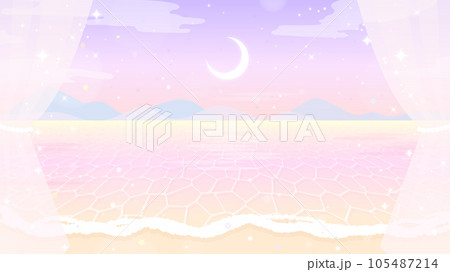 静かな夏のビーチの背景素材 105487214