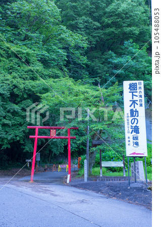 利根川沿い 棚下不動の滝 入口 早朝の風景 利根川沿い 棚下不動の滝 入口 早朝の風景 105488053
