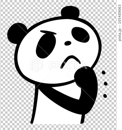 可愛簡單的熊貓握緊拳頭的姿勢 105489063