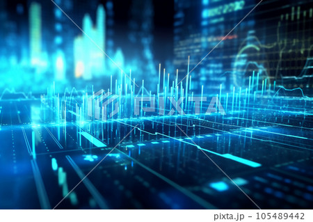 data analysis trade graph science fiction future background 105489442