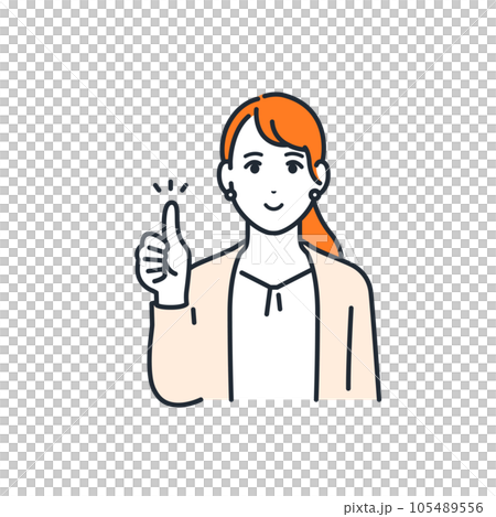 一個穿著西裝的年輕女子微笑著給出好兆頭的簡單矢量圖素材 一個穿著西裝的年輕女子微笑著給出好兆頭的簡單矢量圖素材 105489556