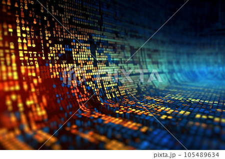 code streams of binary code on screen code streams of binary code on screen 105489634