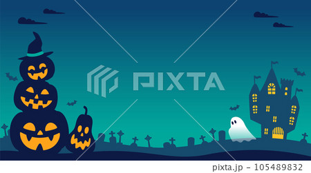 ハロウインの背景 カボチャのシルエット ハロウインの背景 カボチャのシルエット 105489832