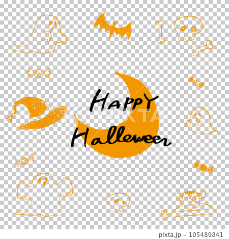 萬聖節快樂插畫框架 105489841