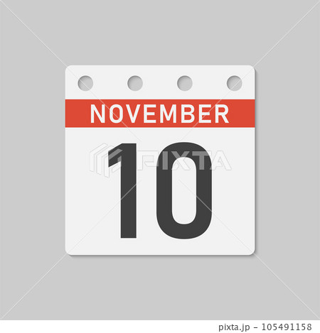 Icon page calendar day - 10 November Icon page calendar day - 10 November 105491158