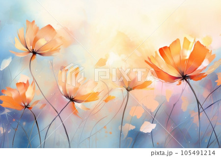 Watercolor floral background Watercolor floral background 105491214