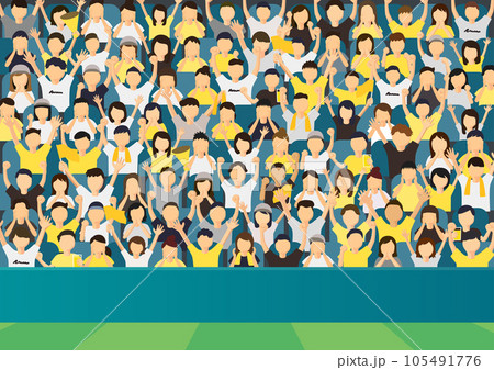 スポーツ観戦 応援する人たちのイラスト スポーツ観戦 応援する人たちのイラスト 105491776