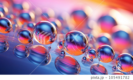 Rainbow-like Reflections of Water Droplets in the Air, AI Generated 105491782