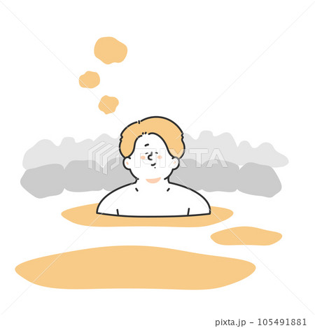 温泉を楽しむ男性 イラスト 温泉を楽しむ男性 イラスト 105491881
