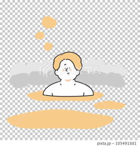 温泉を楽しむ男性 イラスト 温泉を楽しむ男性 イラスト 105491881