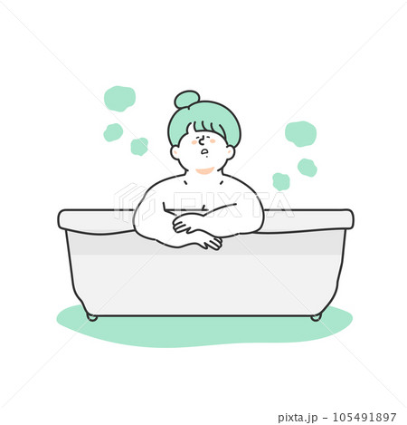 バスタブでリラックスする女性　イラスト 105491897