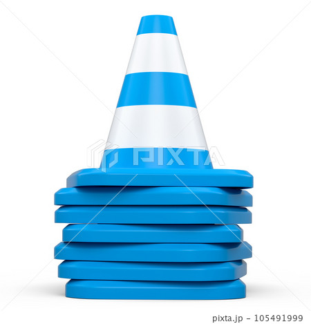 Set of traffic cones for under construction road work on white background. Set of traffic cones for under construction road work on white background. 105491999