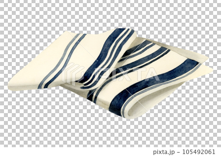 Watercolor tallit illustration isolated on white background. Jewish garment prayer shawl for Rosh Hashanah, Yom Kippur, Sukkot and Shabbat celebration Watercolor tallit illustration isolated on white background. Jewish garment prayer shawl for Rosh Hashanah, Yom Kippur, Sukkot and Shabbat celebration 105492061