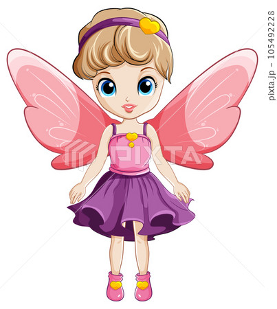 Cute simple cartoon fairy 105492228