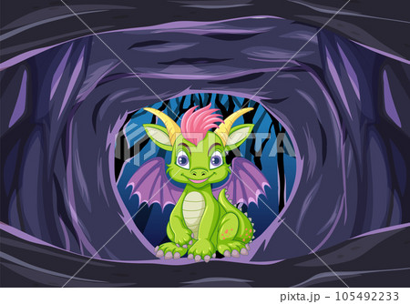 Cute Dragon in the Cave 105492233