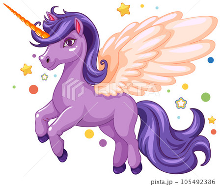 Cute Purple Unicorn with Starsのイラスト素材 [105492386] - PIXTA