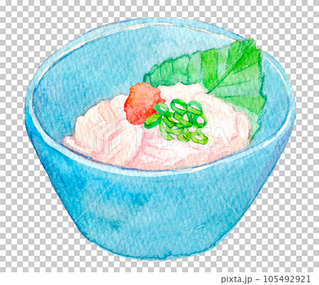 Milt ponzu sauce watercolor illustration Milt ponzu sauce watercolor illustration 105492921