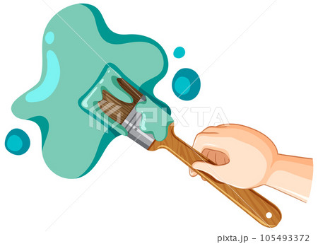 Paint brush with green coloured Paint brush with green coloured 105493372