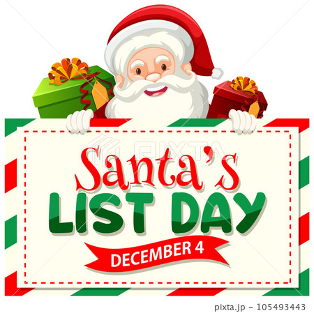 Santa's list day text banner design Santa's list day text banner design 105493443