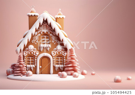 Christmas gingerbread house. Mockup. Christmas gingerbread house. Mockup. 105494425