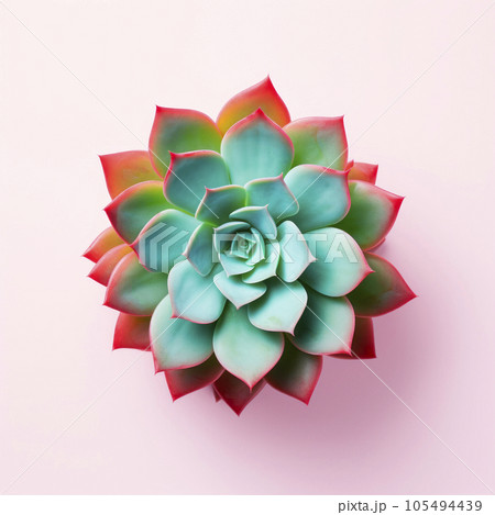The succulent plant is a close-up view from above. Minimalism.  105494439