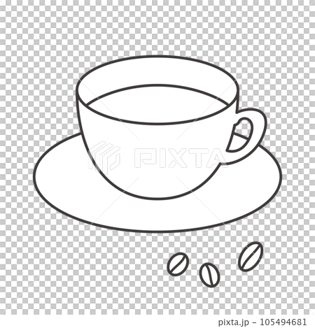 一個簡單咖啡杯的線條畫插圖 105494681