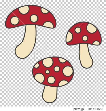 簡單可愛的蘑菇插畫集 105494686